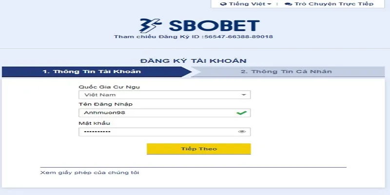 Hướng dẫn quy trình đăng ký SBOBET